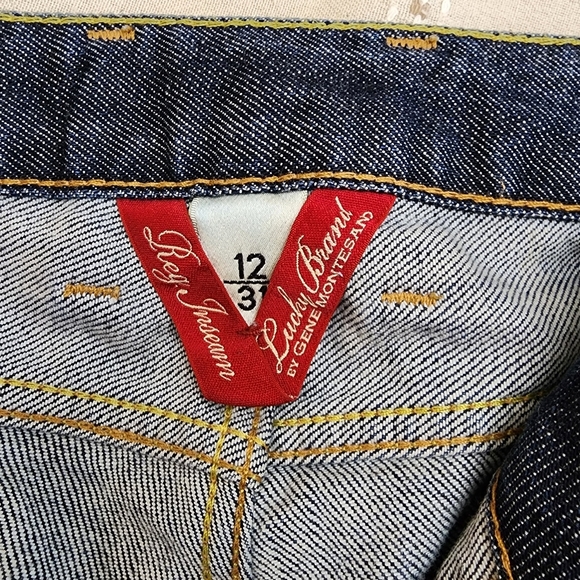 Lucky Brand size 12 / 31 reg inseam vintage denim wide flare leg - Picture 6 of 12